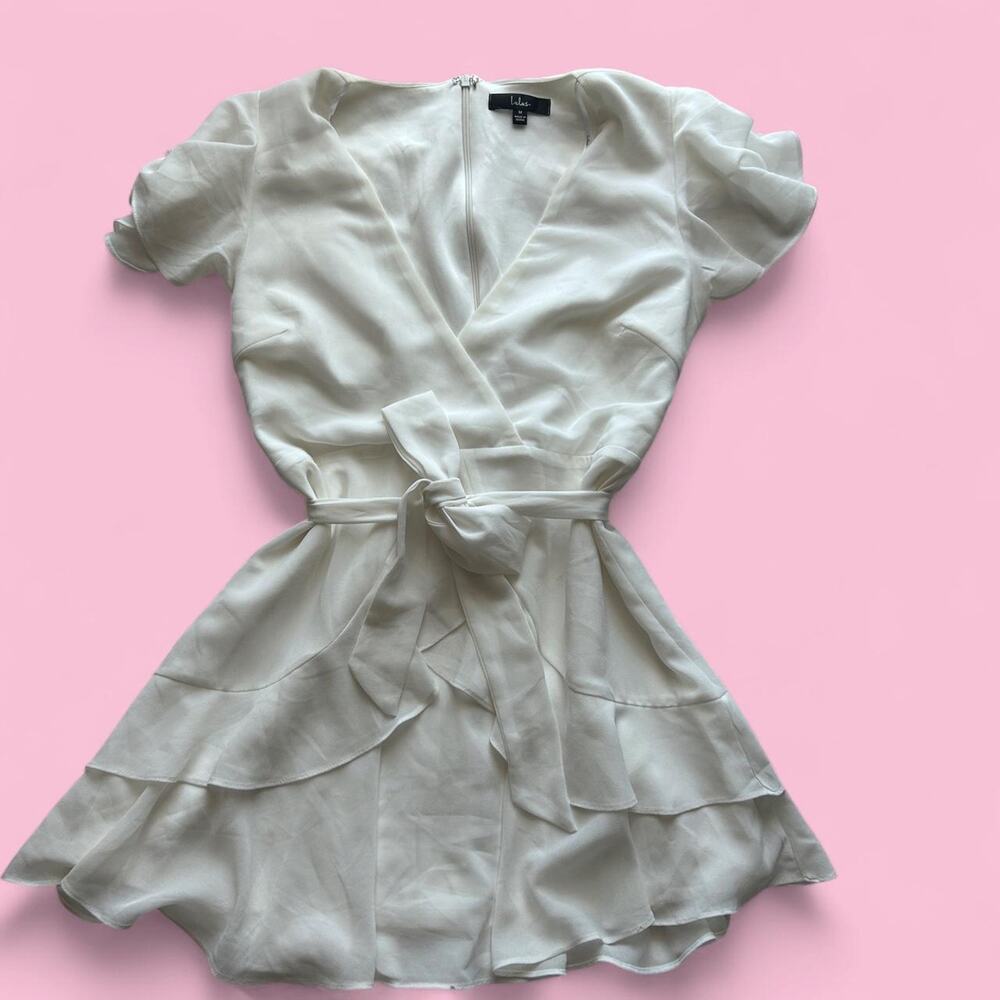 Lulus white bridal ruffle mini